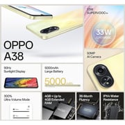 Oppo A38 128GB 6GB Glowing Black 4G Smartphone