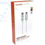 Porodo Woven Type-C to Type-C Cable 1.2m White