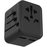 Porodo Dual USB-A Universal Travel Adapter Black