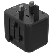 Porodo Dual USB-A Universal Travel Adapter Black