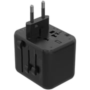 Porodo Dual USB-A Universal Travel Adapter Black