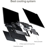 آسوس زين بوك Duo OLED (2023) الترابوك - انتل كور الترا 7-155H / 14 بوصة 3K OLED / 1 تيرا SSD / 16 جيجا رام / انتل Arc جرافيك / ويندوز 11 هوم / رمادي حبري - [UX8406MA-OLEDI7IG]