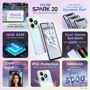 Tecno Spark 20 256GB Cyber White 4G Smartphone