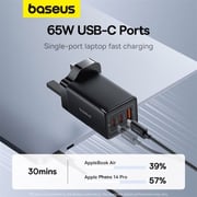 Baseus GaN5 Pro Type-C + USB-A Fast Charging Adapter 1m Black
