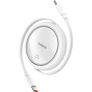 Baseus Free2Draw Mini Retractable Type C to Type C Fast Charging Data Cable 1m White