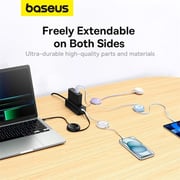 Baseus Free2Draw Mini Retractable Type C to Type C Fast Charging Data Cable 1m White