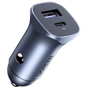 Ugreen USB Port And PD Port Car Charger Grey