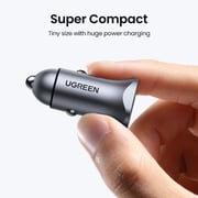 Ugreen USB Port And PD Port Car Charger Grey