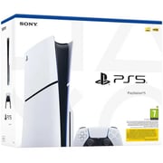 Sony Playstation 5 Slim Console (CD Version) 2023 White - Middle East Version with 1 x Extra Assorted Color Controller