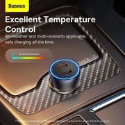Baseus Golden Contactor Pro Dual Port Car Charger Dark Grey