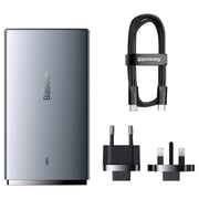 Baseus GaN5 Pro Ultra-Slim Dual Port Fast Charger Grey