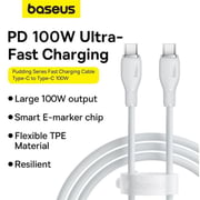 Baseus Pudding Series USB-C To USB-C Cable 1.2m Stellar White