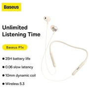 Baseus NGPB010002 Bowie P1x Wireless In Ear Neckband Creamy White