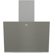 Beko Built-in Decorative Hood - 60 CM - Gray Glass - Chimney - Angeled - BHCA66741BGHSE (Gray)