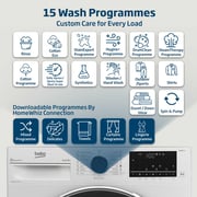 Beko 10kg Front Load Washing Machine, 1400 RPM, 15 Programs, SteamTherapy, AquaTech, AutoDose, White - WTE1014XW