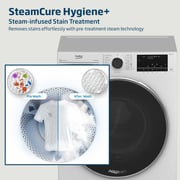 Beko 10kg Front Load Washing Machine, 1400 RPM, 15 Programs, SteamTherapy, AquaTech, AutoDose, White - WTE1014XW