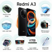 Xiaomi Redmi A3 128GB Midnight Black 4G Smartphone