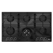 Purity Built-in Gas Hob, 90cm, 6 Burners, Black - HPT902G