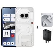نوثينج فون (2A) هاتف ذكي 5G بسعة 256 جيجا + سماعات أذن CMF B168 + محول