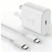 E-Den USB-C Charger With USB-C Cable 1m White