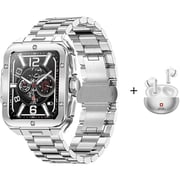 Swiss Military Alps 2 Smartwatch Stainless Steel + Victor 3 Wireless Earbuds Silver