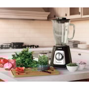 Moulinex Blendforce Blender, 800 W, Glass Jar 1.75 Liters, Grinder and Grater, Black - LM4358EG
