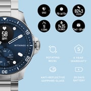Withings HWA09-Model 7 Scanwatch Hybrid Smartwatch Horizon Blue
