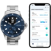 Withings HWA09-Model 7 Scanwatch Hybrid Smartwatch Horizon Blue