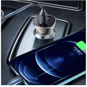 Wiwu Dual Port USB + Type-C PD Car Charger Grey