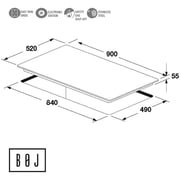 BOJ Built In 5 Burner Gas Hob GH-4190 X