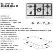 BOJ Built In 5 Burner Gas Hob GH-4190 X