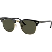 Rayban Clubmaster Classic Black Gold Square Sunglasses For Women RB3016