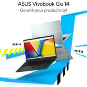 Asus Vivobook Go 14 (2024) Laptop - Intel Core i3-N305 / 14inch FHD / 512GB SSD / 8GB RAM / Shared Intel Iris Xe Graphics / Windows 11 Home / English & Arabic Keyboard / Cool Silver / Middle East Version - [E1404GA-NK004W]
