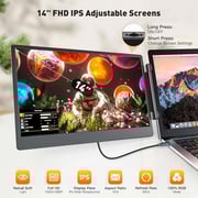 V2COM A0S3 FHD Triple Portable Screen Extender Monitor For Laptop 14inch