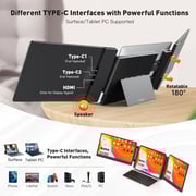 V2COM A0S3 FHD Triple Portable Screen Extender Monitor For Laptop 14inch