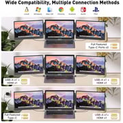 V2COM A0S3 FHD Triple Portable Screen Extender Monitor For Laptop 14inch