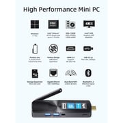 MeLE Fanless Stick (2019) Mini Desktop - Intel Celeron J4125 / 128GB SSD / 8GB RAM / Shared Intel UHD Graphics 600 / Windows 11 Pro / Black - [PCG02}