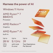 آسوس زينبوك 14 اوليد (2024) الترا بوك - AMD رايزن 7-8840HS / 14 بوصة FHD / 1 تيرا SSD / 16 جيجا رام / رسومات AMD راديون المشتركة / ويندوز 11 هوم / لوحة مفاتيح بالإنجليزية والعربية / أسود رمادي / إصدار الشرق الأوسط - [UM3406HA-OLEDR7W]