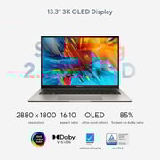 Asus Zenbook S 13 OLED (2024) AI PC - 1st Series / Intel Core Ultra 7-155U / 13.3inch 3K / 1TB SSD / 16GB RAM / Shared Intel Graphics / Windows 11 Home / English & Arabic Keyboard / Basalt Grey / Middle East Version - [UX5304MA-OLEDU7G]