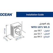 Ocean Washing Machine 7 Kg, Fully Automatic, Front Load, 1000 Rpm, Digital, Silver, WFO-1071-WL-S