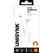 Unisynk ACUYKINEARUSBCWHT Wired In Ear Headset White