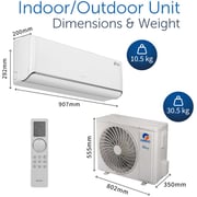 Gree 1.0 Ton Split Air Conditioner iAiry32-12C3| G-Ai Energy Saving, G-Boost Inverter, Plasma Purification, Wi-Fi Smart Control