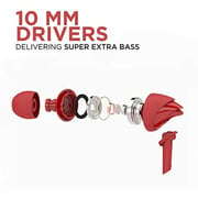 Boat Bassheads 100 Wired In Ear Headset Furious Red