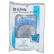 D-Link RJ45 Cat6A UTP Patch Cord Networking Cable 3m Blue