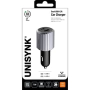 Unisynk USB-C/A Car Charger Grey