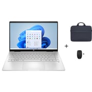 HP Pavilion x360 2-in-1 (2024) Laptop - 13th Gen / Intel Core i5-1335U / 14inch FHD / 512GB SSD / 8GB RAM / Shared Intel Iris Xe Graphics / Windows 11 Home / English & Arabic Keyboard / Silver / Middle East Version - [14-EK1012NE]+Sleeve+X200WM