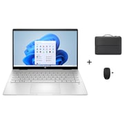 HP Pavilion x360 2-in-1 (2024) Laptop - 13th Gen / Intel Core i5-1335U / 14inch FHD / 512GB SSD / 16GB RAM / Shared Intel Iris Xe Graphics / Windows 11 Home / English & Arabic Keyboard / Silver / Middle East Version - [14-EK1014NE]+Sleeve+X200 WM