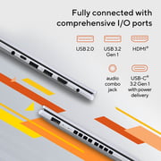 Asus Vivobook 16 (2024) Laptop - AMD Ryzen 7-7730U / 16inch WUXGA / 512GB SSD / 8GB RAM / Shared AMD Radeon Graphics / Windows 11 Home / English & Arabic Keyboard / Cool Silver / Middle East Version - [M1605YA-MB152W]
