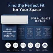 Gree 1.5 Ton Split Air Conditioner – iSAVE PLUS-18C3, Inverter Compressor, Wi-Fi Enabled, R410A Refrigerant, 3D Airflow