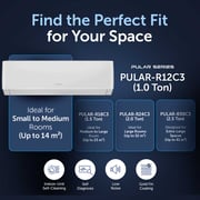 Gree 1.0 Ton Split Air Conditioner with Rotary Compressor PULAR-R12C3, 3D Air Flow, WIFI, Turbo Mode, I-Feel Function, Gold Fin